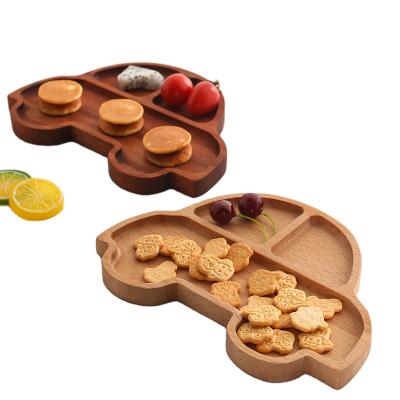 China Eco-friendly Breakfast Dish Tray Wooden Kids Car Cartoon Coaster for sale