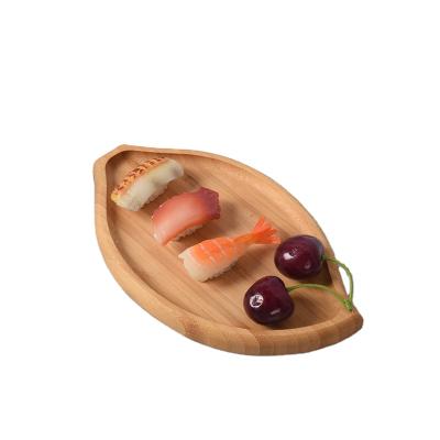 China Bamboo Kids Tray Cartoon Leaf Tray Eco-Friendly And Household Wooden Special Shaped Tray Lovely for sale