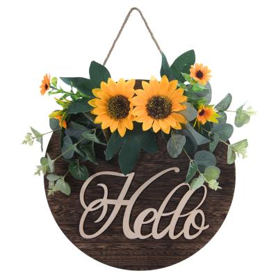 China Wholesale Pine Decoration North America Sunflower Letter Round Card Greeting Card for sale