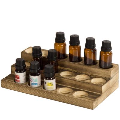 China Wooden Wooden Essential Oil Rack Shelf Storage Essential Oil Display Shelves for sale