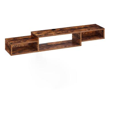 China (Other) Rustic TV Cabinet Store Wood Shelf Wall Adjustable Hanging Wooden Shelf for sale