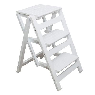 China Removable Custom Wholesale Household Storage Stool Tools Wooden Cover Ladder for sale