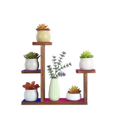 China Wholesale Customized Minimalist Modern Flower Pot Flower Planter Wooden Stand for sale