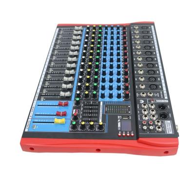 China Professional Audio DJ 48V Phantom Power With 12 Channel Mixer Studio Mixer ES DJ Console Audio Controller / Console Audio Mixer for sale