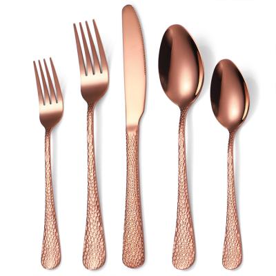 China Stainless Steel Flatware Single Handle Premium Reusable Hammer Handle Premium Reusable Wedding Set for sale