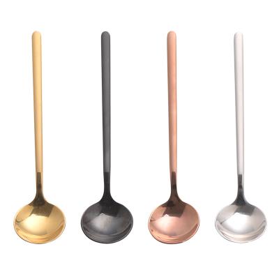 China Viable Round Small Teaspoon 304 Stainless Steel Coffee Tea Milk Mixing Spoons for sale