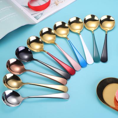 China Viable Spoon Logo Coffee Tea Spoons Round Food Grade 304 Stainless Steel Custom Made for sale