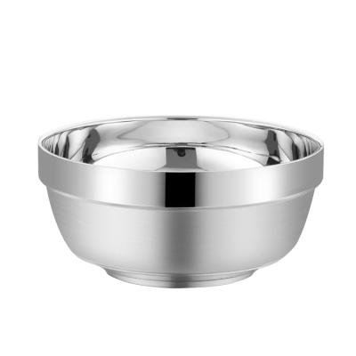 China Sustainable Food Grade Stainless Steel Bowl With Mirror Polish Double Walled Mixing Bowl Salad Bowl for sale