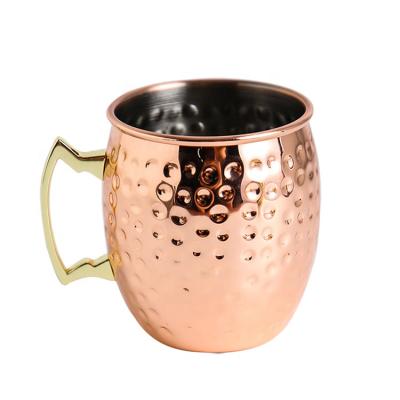 China New Design Stainless Steel Moscow Mule Mug 500ml Sustainable Beer Mug With Copper Plating for sale