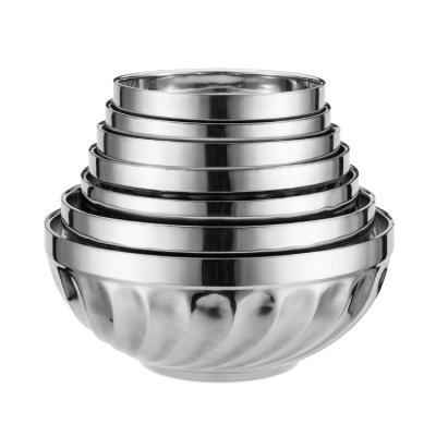 China Cheap viable hot sale price beat egg basin stainless steel mixing bowls insulated soup bowl double walled rice bowl for sale