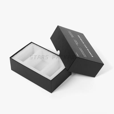 China Custom Handmade Silver Foiled Logo Rectangular Led Marker Lights Kraft Paper Cover And Low Gift Packaging Paper Box for sale