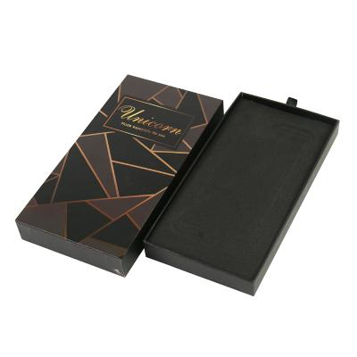 China Recycled Materials Custom Foiled Logo Empty Universal Cardboard Cell Phone Case Box Rigid Drawer Box For Phone Case Packaging for sale