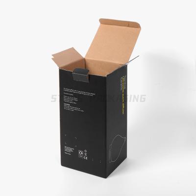 China Handmade Custom Printed Black Corrugated Gift Box For Ultrasonic Scent Diffuser Packaging for sale