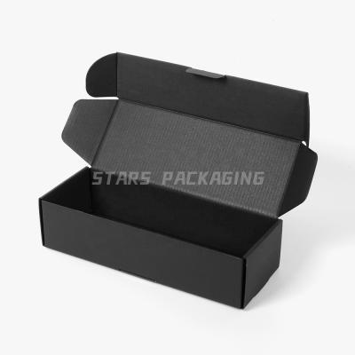 China Handmade Eco Friendly Custom Color Print Small Black Corrugated Shipping Cardboard Black Packaging Mailing Box for sale