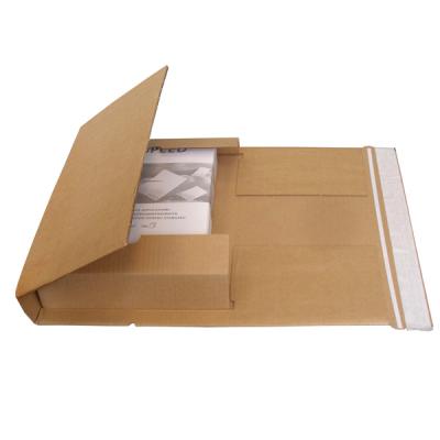 China Recyclable Custom Corrugated Cardboard A4, A5 Book Packaging Book Envelope Mailer, Self Sealing Strip Book Mailing Box For Books for sale