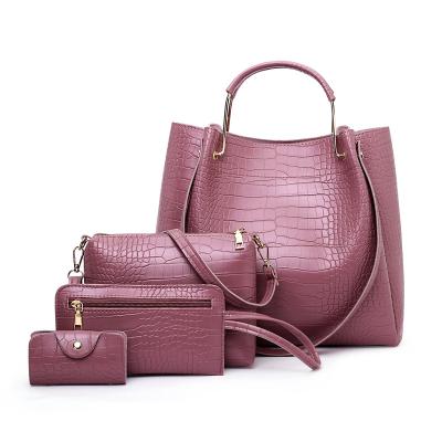 China Alligator Mano Pattern KALANTA Bolso Manufacture High Quality Women's Alligator Pattern Handbags Ladies Luxury 4 Pieces Set PU Luxury Handbags for sale