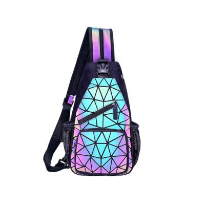 China KALANTA Geometric Female Casual Backpack Fashion Travel Shoulder Backpack Women School Unisex Luminous Hologram Waterproof Bag Waterproof for sale