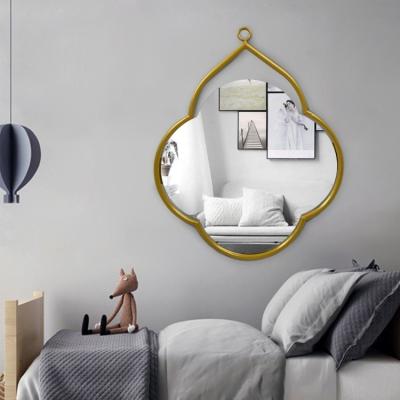 China Wholesale Modern Gold Frame Creative Wall Mirrors Irregular Bathroom Wall Mirror Wall Mirrors for sale