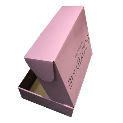 China Recyclable Pink Mailing Mailer Packaging Box With Logo Corrugated Board for sale