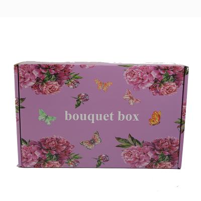 China Recyclable Corrugated Packaging Box For Flower Packaging Color Printing for sale