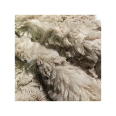 China Toy Short Pile Dyed By Knotting 100% Polyester Hometextile Artificial Faux Rabbit Faux Fur Fabric For Coat for sale