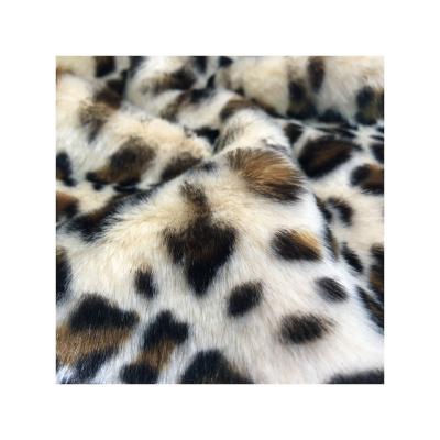 China Toy High Quality Factory Direct Cheap Super Soft Jacquard Leopard Print Faux Fur Fabric For Coat for sale