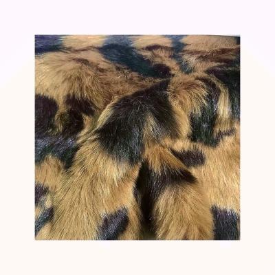 China Fashion Toy Quality Brown Jacquard Leopard Print Imitation Fur Faux Fur Fashion Plush Fabric Style Plush Fabric for sale