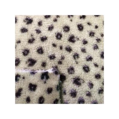 China Toy Super Soft Hot Sale Leopard Jacquard Woolen Fabric Lamb Woven Polyester Coat Wool Suit for sale