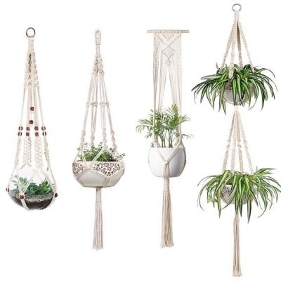 China Large Plant Bohemian Hangers Macrame Wall Hanging Planter Indoor Outdoor Hanger for sale