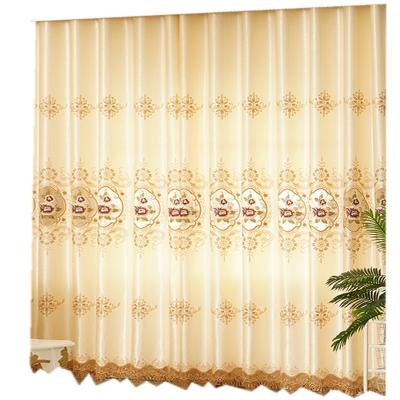 China Blackout Hot Selling 100% Ready Made Curtains Embroidered 2 Pieces Blackout Polyester Polyester for sale