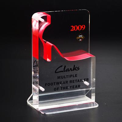 China China Trophy Custom Clear Baseplates Crystal Design Engraving Plexiglass Award Trophies Acrylic Letters For Business Souvenir for sale