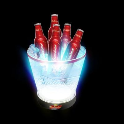 China 2021 Custom Transitional LED Christmas Champagne Wine Acrylic Illuminated Ice Bucket for sale