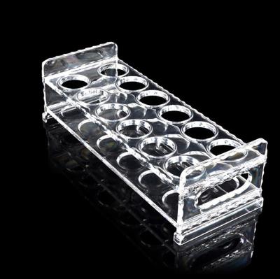 China Supermaket 40mm Aperture Round Holes 12 Acrylic Glass Holder Cup Holder Acrylic Wine Drink Rack Holder for sale