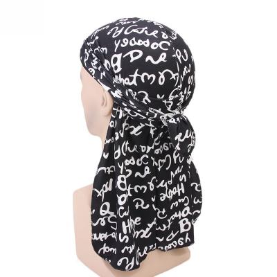 China Wholesale custom made 100% polyester printed bandana silk durag hat hiphop/cycling/party fashion logo for sale