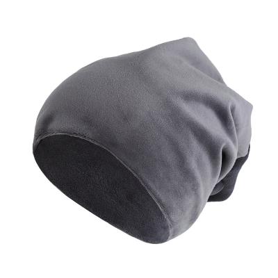 China Wholesale JOINT Mens 100 Polyester Velvet Winter Slouch Beanie Skull Plain Hat for sale