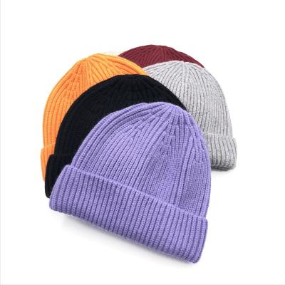 China Customized JOINT walmart chunky plain knit 100% organic cotton beanie hat for sale