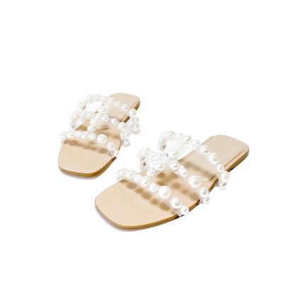 China Lightweight Newcomers Wholesale Flat Bottom Women's Shoes Summer Pearl Beach Platform for sale