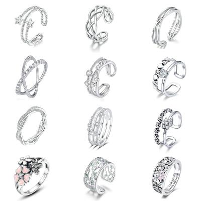 China 925 Silver Top Selling Fashion Wholesale CLASSIC 925 Sterling Silver Rings For Women Jiangyuan Ring 2022 Rainbow Color CZ Jewelry for sale