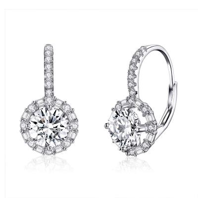 China FASHION JiangYuan Jewelry S925 Sterling Silver Wedding Engagement Drop Earring Women's Dazzling Zircon SCE508 for sale