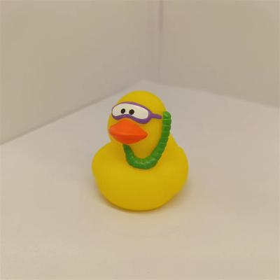 China Squeeze-sounding Dabbling Toy Custom PVC Rubber Small Yellow Diving Duck Bath Toys For Children for sale