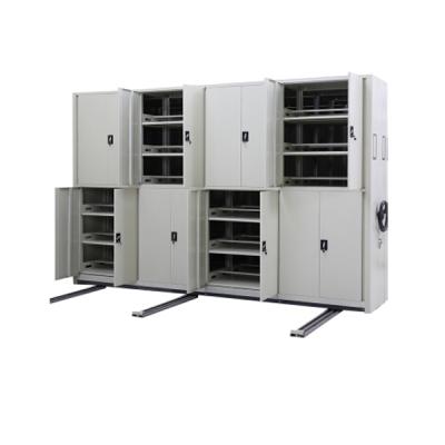 China Bookcase Shelf Large Capacity Compactor Books Storage Metal Cabinet Steel Movable Shelf for sale