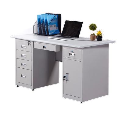 China 2019 NEW fashion modern attractive style office table executive steel desk with drawer lock for sale