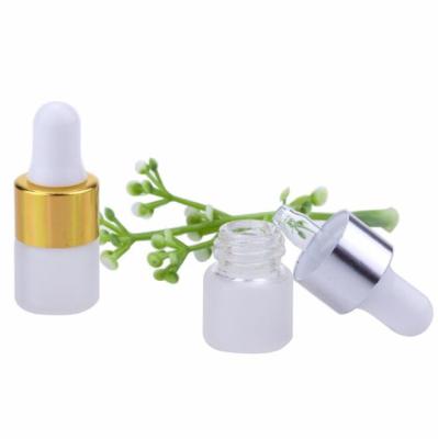 China 1ml 2ml 3ml Personal Care 1ml 2ml 3ml Mini Personal Care Frosted White Glass Dropper Bottles Lotion Bottle Essential Oil Sample Bottle Vial Packing Containers for sale