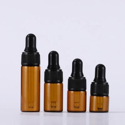 China Personal Care 1ml 2ml 3ml 5ml Glass Eye Dropper Personal Amber Bottle Tops Glass Dropper Bottles Essential Oil Bottle With Dropper for sale