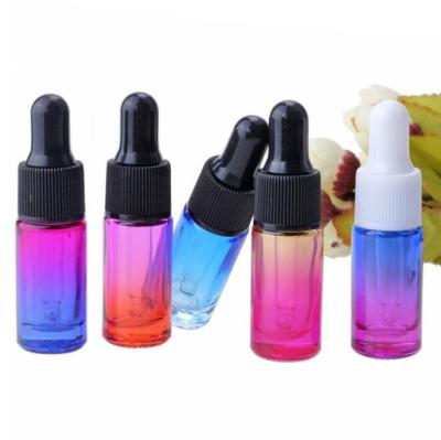 China Personal Care Color Glass Dropper Bottle Seatpost Dropper For Essential Oil Sample Bottles High Quality Pink Gradient 5ml 10ml Black, White for sale