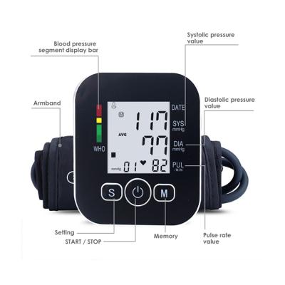 China DC6V/500MA or 4 Battery AAA Electric Blood Pressure Monitor Arm Cuff BP Machine Sphygmomanometer Smart Household Digital Blood Pressure Monitor for sale