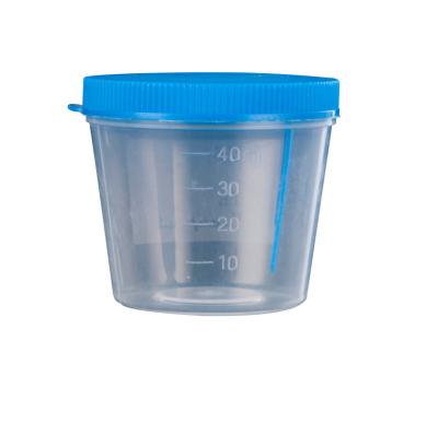 China Medical Care Specimen Collection Bottle 40ml 1ml 5ml Calibration Cup Witness Collection Cup Plastic Urine Sample Collection Bottle Container for sale