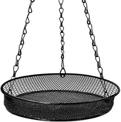 China Viable Black Bird Feeder Hanging Seed Tray For Bird Feeders In The Backyard And Garden for sale