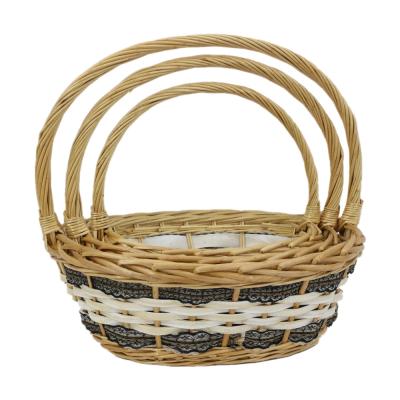 China Hot Selling Wicker Weave Viable Handmade Decorative Fruits And Vegetables Storage Baskets for sale