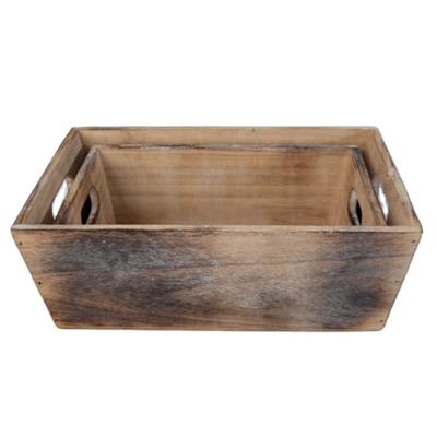 China Wholesale wooden storage box&storage baskets 2021 sustainable new design gift box wooden box with handle for sale